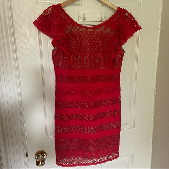 BCBGMaxAzria Renata Red Berry Sheath Dress - Picture 2 of 4